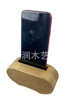 创意榉木手机支架迷你可爱可拆分桌面摆件懒人支架木质手机支架