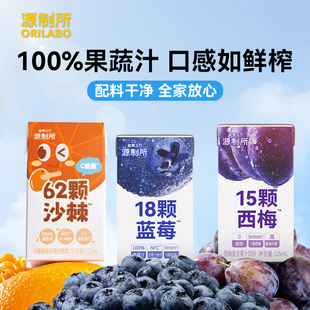 源制所蓝莓汁西梅汁沙棘橙汁100%果蔬汁 添加NFC果汁饮料125ml*4