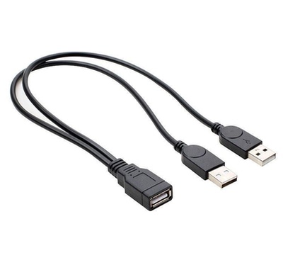 5v充电usb延长线一拖二车载一分二分线器一母二公扩展器集线器2A