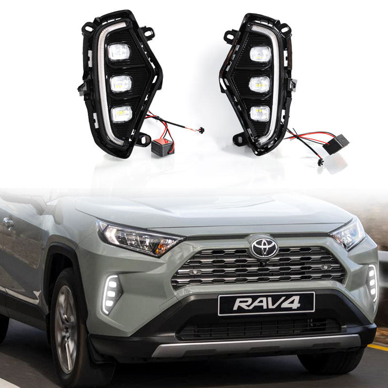 适用于20-25款丰田RAV4改装LED日行灯荣放专用透镜前雾灯行车灯