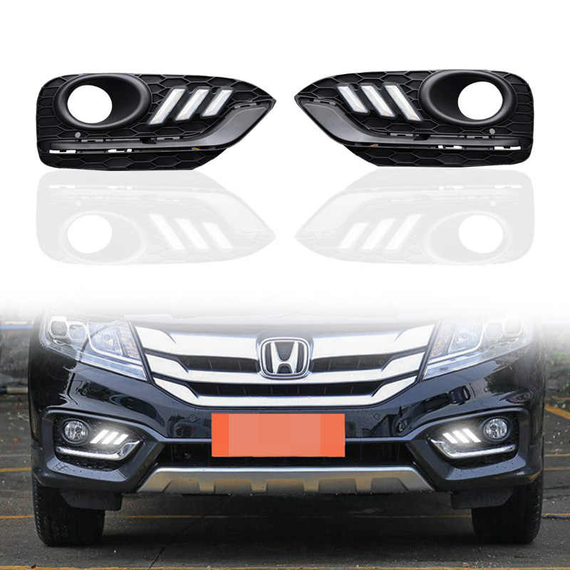 适用于14-16款本田歌诗图日行灯前雾灯框改装LED行车灯转向装饰灯
