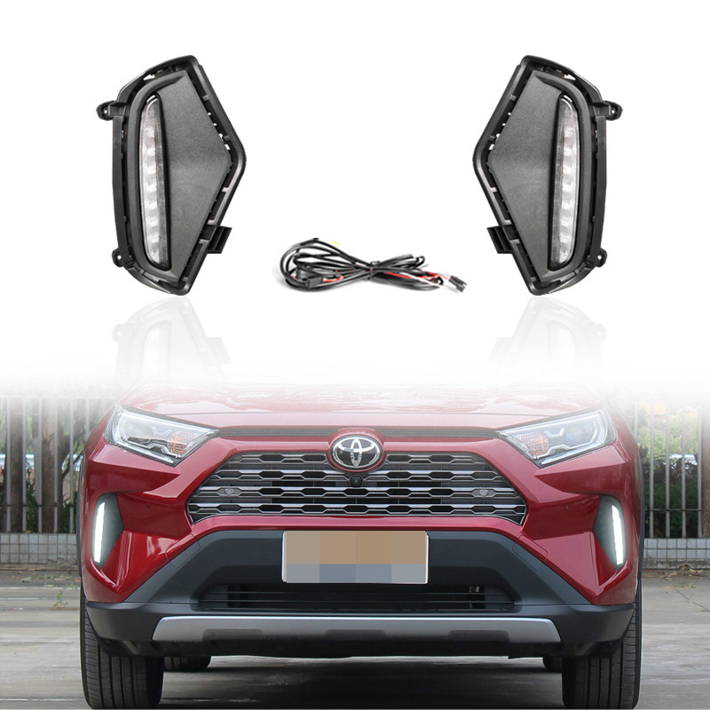 适用于20-25款丰田荣放日行灯RAV4改装专用LED流光转向灯行车灯