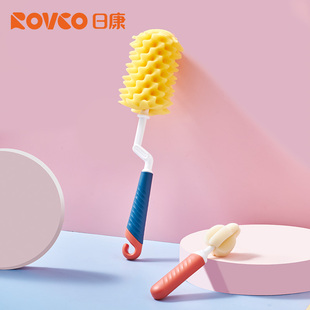 日康旋转海绵奶瓶刷奶嘴刷套装奶瓶清洗刷子奶嘴刷子奶瓶水杯刷