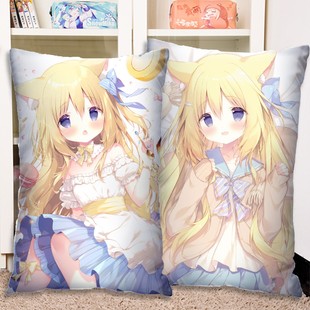 白玉猫耳しらたまころねちゃん可爱动漫二次元 周边半身抱枕套