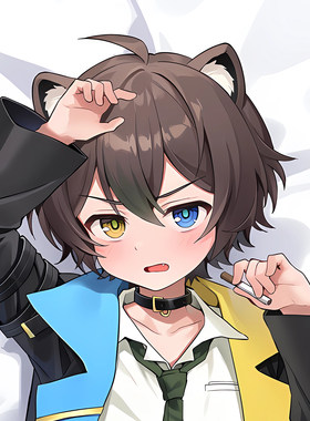 C106かぼすskeb风イラスト猫耳k8正太动漫二次元周边等身抱枕套