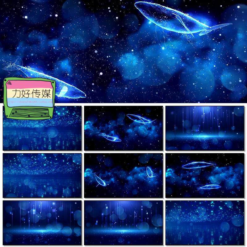 星辰大海歌曲原版 伴奏 唯美海底鱼儿星空大屏幕LED背景视频素材