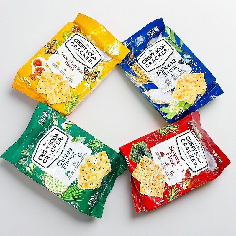 香港宏亚奶盐香葱海苔咸蛋黄味苏打饼干点心下午茶办公室休闲零食