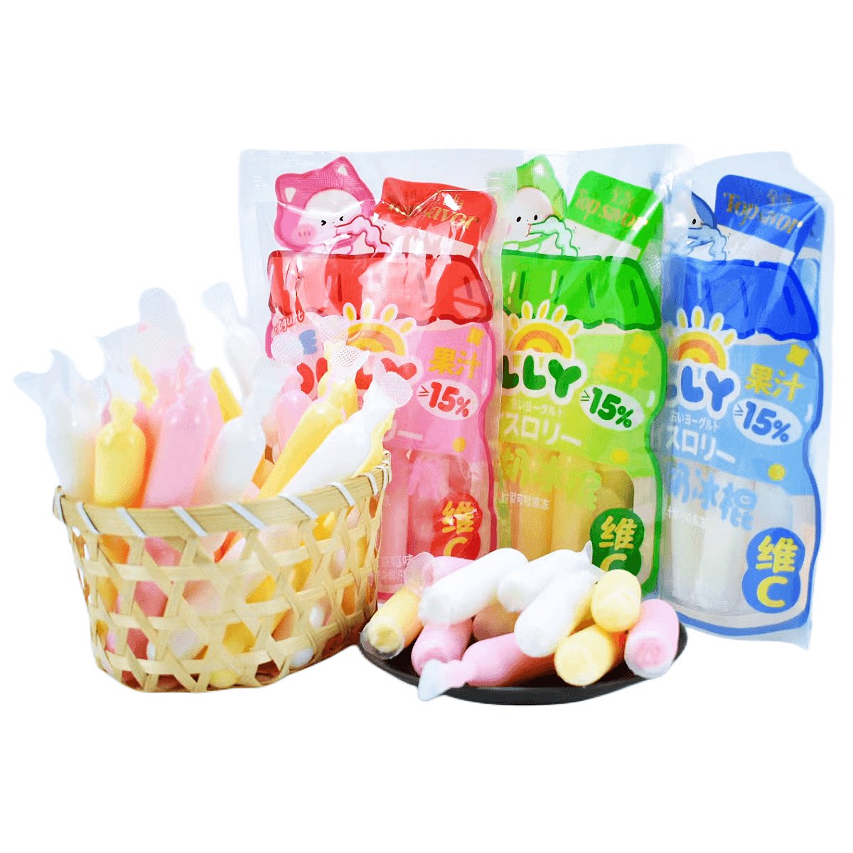 topsavor金语老酸奶冰棍果汁型可吸果冻零食450g冰冻食用口感更佳