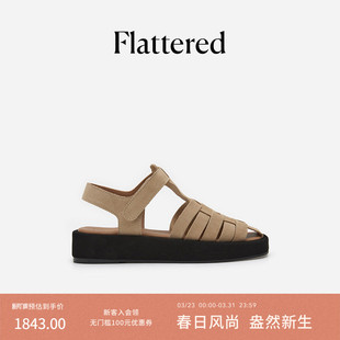 包头猪笼鞋 厚底增高罗马凉鞋 夏 Gigi女士真皮手工编织鞋 Flattered
