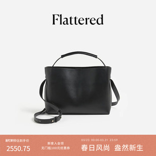 Flattered Midi女士牛皮质感通勤手提公文包质感单肩斜挎包 Hedda