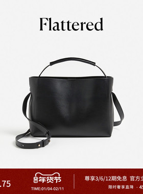 Flattered Hedda Grande手工牛皮高档通勤手提包大容量单肩斜挎包