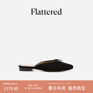 平底凉鞋 蝴蝶结包头拖鞋 2026春夏 Malva女士羊皮穆勒鞋 Flattered