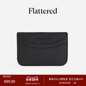 Flattered Bonnie女士牛皮手工缝制小方包卡包商务卡夹极简钱包