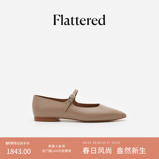 小皮鞋 通勤浅口单鞋 Camila女士羊皮尖头平底玛丽珍鞋 Flattered