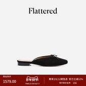 Flattered 春秋 蝴蝶结包头凉拖鞋 Malva手工鞋 女士羊皮平底穆勒鞋