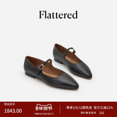 Flattered 通勤单鞋 Camila女士尖头平底玛丽珍鞋 手工羊皮复古皮鞋