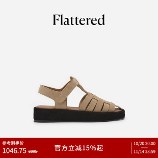 包头猪笼鞋 厚底增高罗马凉鞋 夏 Gigi女士真皮手工编织鞋 Flattered