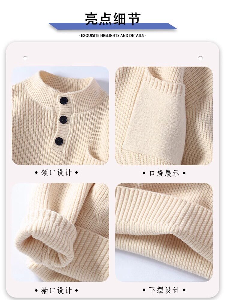 NY 조디악 레드 스웨터 남성 봄 유행 라운드 넥 니트 스웨터 용의 해 새해 모직 스웨터 재킷