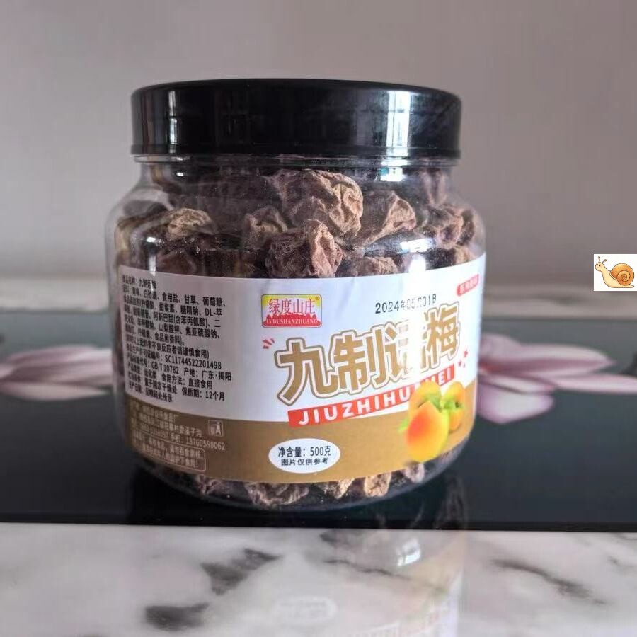 【绿度山庄】正宗九制话梅干500g罐装青梅咸酸梅干梅子孕妇零食