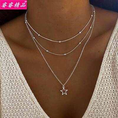 New five-pointed star pendant necklace clavicle chain female