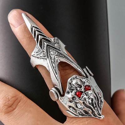 rock domineering joint bendable ring men's punk skull ri
