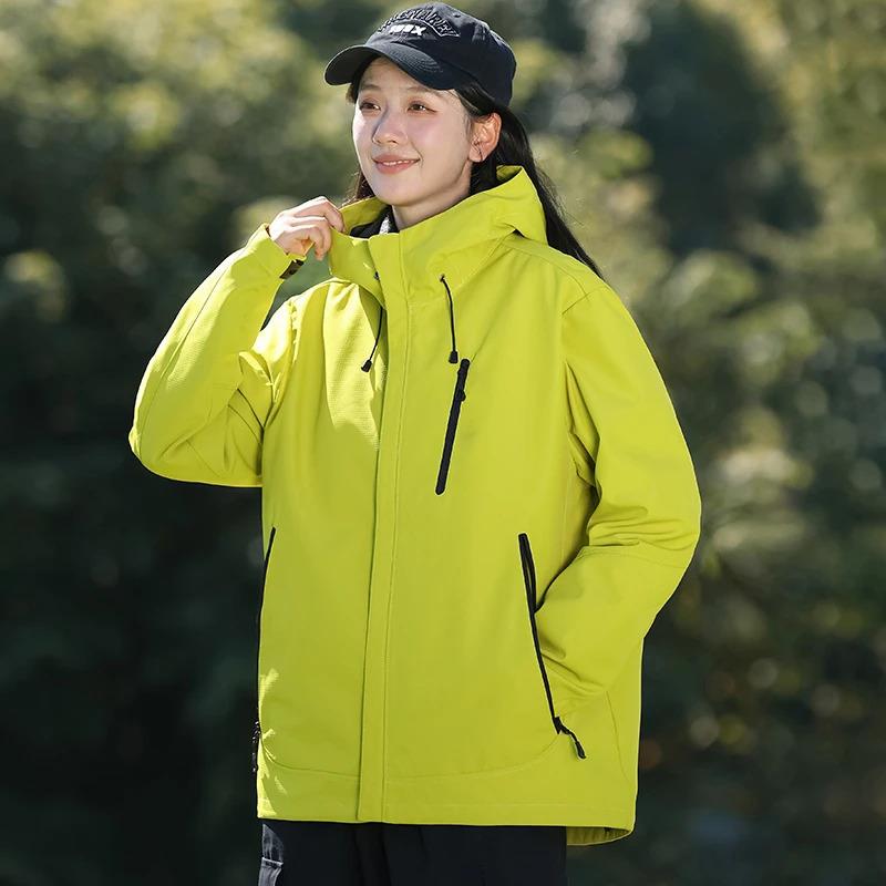新款春秋情侣冲锋衣登山服软壳户外男女同款
