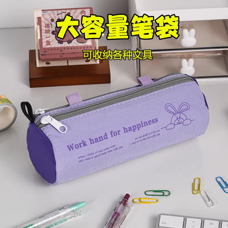 原创高颜值便携蛋卷多层笔袋美式文具盒大容量小众学生文具收纳袋