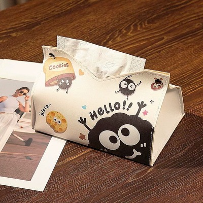 nice煤球纸巾盒家用客厅创意抽纸盒轻奢皮质高级感纸抽盒餐巾厕所