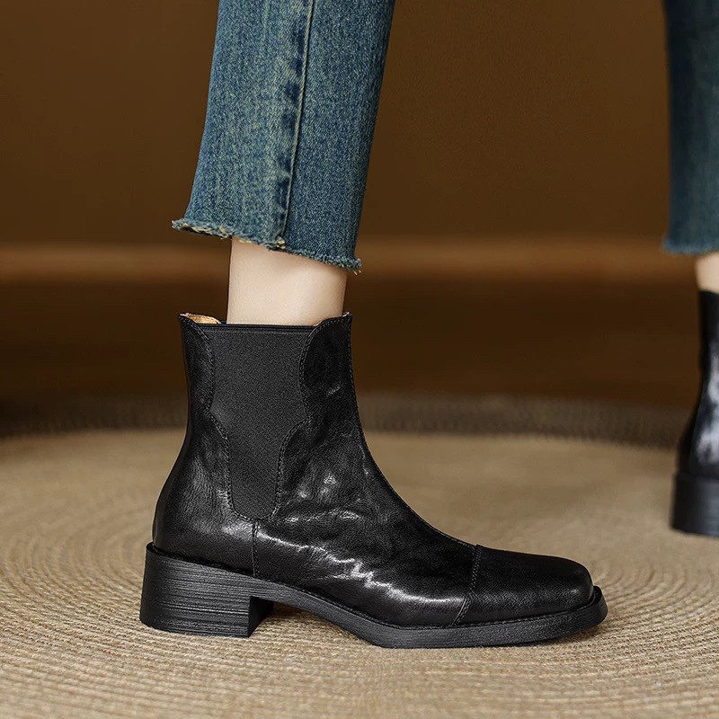 工厂断码福利。4厘米一体成型底头层羊皮切尔西短靴女鞋—9908,女鞋,时装靴,淘宝优惠券,粉丝福利购,淘宝优惠卷