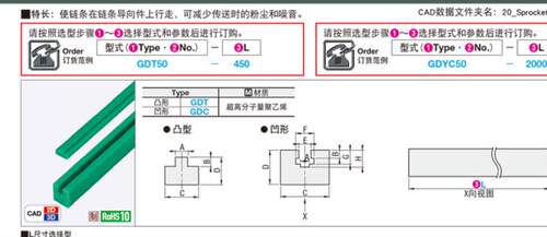 链条导向件GDRS35-2000  GDRS40-2000  GDRS50-2000  GDRS60-2000