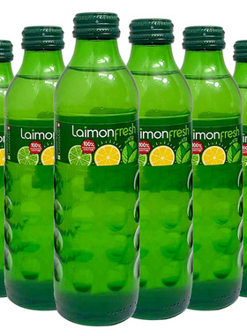 俄罗斯进口laimonfresh柠檬青柠薄荷味汽水果味碳酸饮料250ml/瓶
