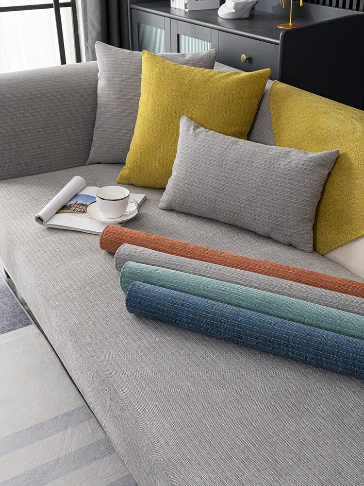 雪尼尔沙发垫四季通用北欧风简约时尚款皮沙发防滑坐垫子套罩盖巾