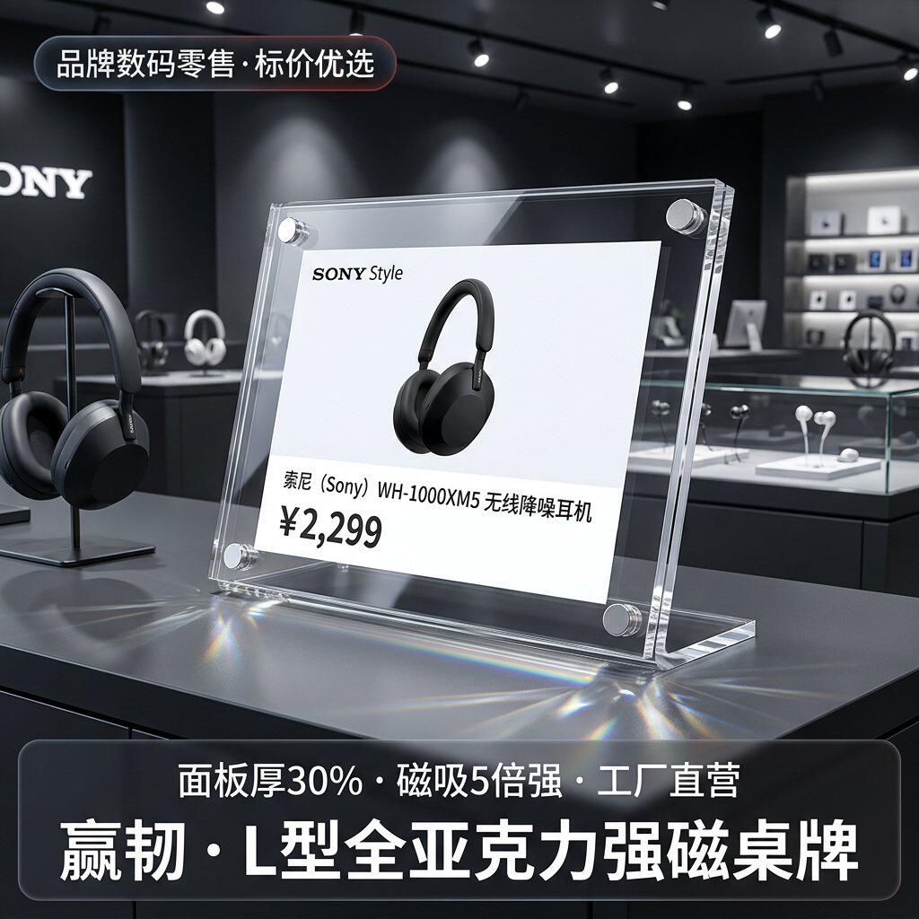 A4 L型立牌亚克力台牌台签 桌牌 展示牌 强磁台卡 价目牌桌面