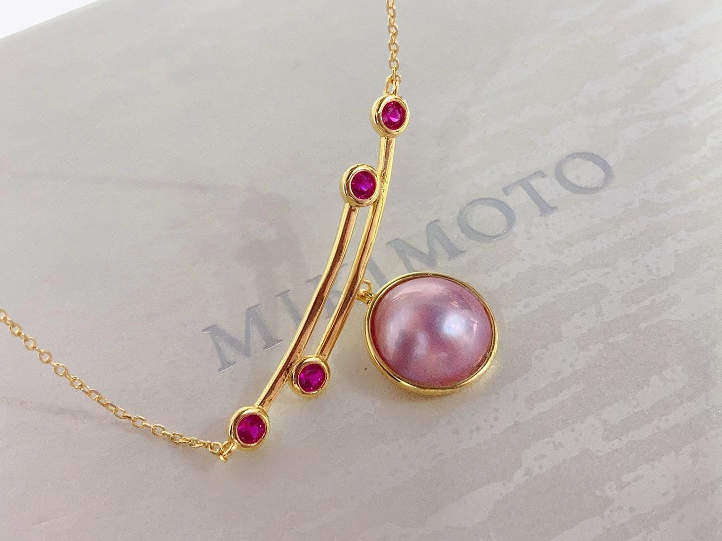 海水粉马贝双平衡木吊坠粉粉少女心S925纯银精工镶嵌送女闺蜜礼物