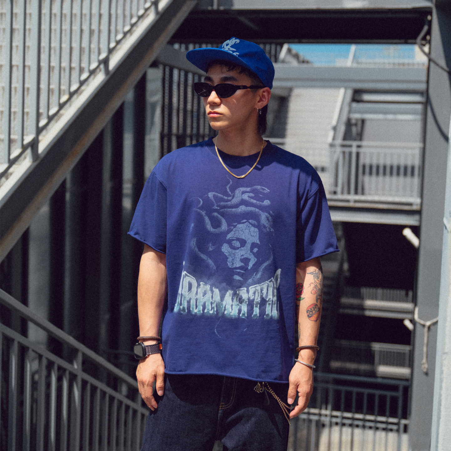 Liberty line25ss街头古着感乐队风印花宽松短袖T恤new vintage