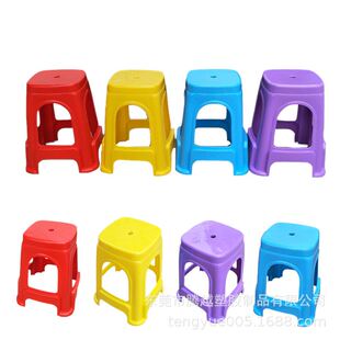 厂家直销客厅凳子47CM高椅大排档餐椅塑胶方凳加厚仿木塑料椅子