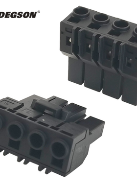 DEGSON高松高正插拔式9EDGKH-7.5-04P黑色伺服电机接线端子连接器