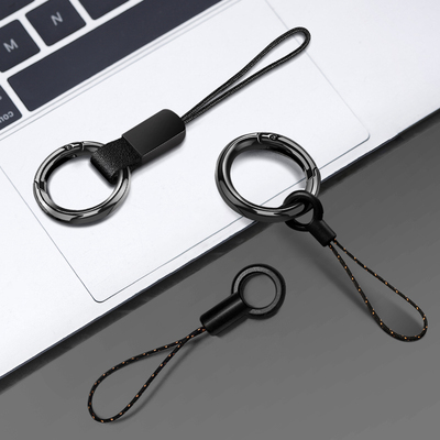 汽车钥匙扣防丢指环扣手机挂绳配件男士小吊绳圆圈u盘简约小黑绳