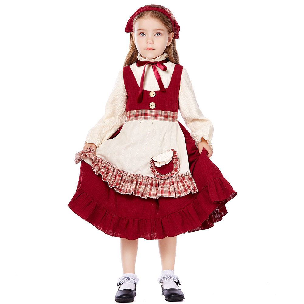 儿童卖火柴的小女孩服装舞台剧演出田园农场女仆平民穷人衣服