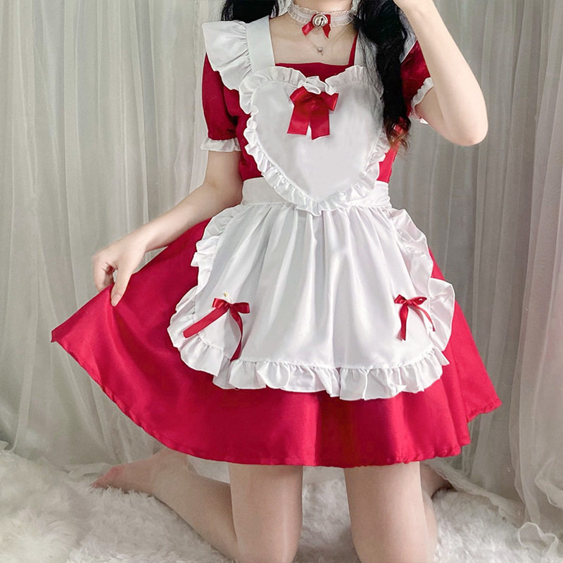 爱丽丝红酒甜心女仆装lolita可爱女佣服cosplay洛丽塔公主连衣裙