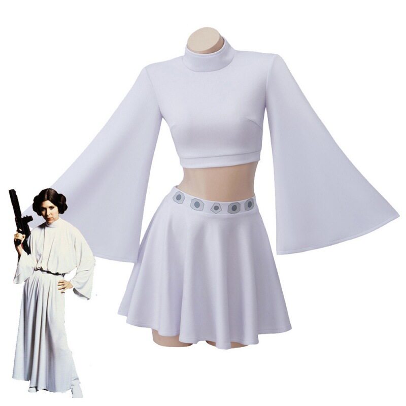 莱娅公主cos服星球大战莱娅白色两件套万圣节角色扮演cosplay