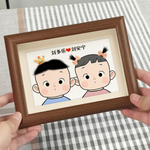 宝宝胎毛收藏相框胎发纪念品制作免费打印照片diy脐带胎发纪念