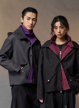 芸蚁〔蝴蝶兰〕多形态可拆解帽磁吸撞色结构风衣外套