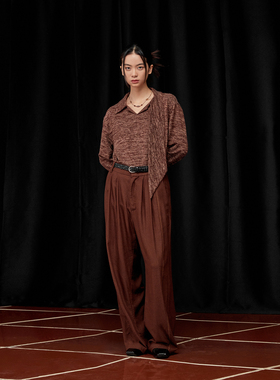 芸蚁「夜莺」披肩围巾领拼接花纱针织长袖打底衫_舞