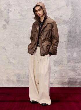 芸蚁〔长征〕M65假两件改良奢感暗纹撞色拼接抽绳绗棉四袋棉服