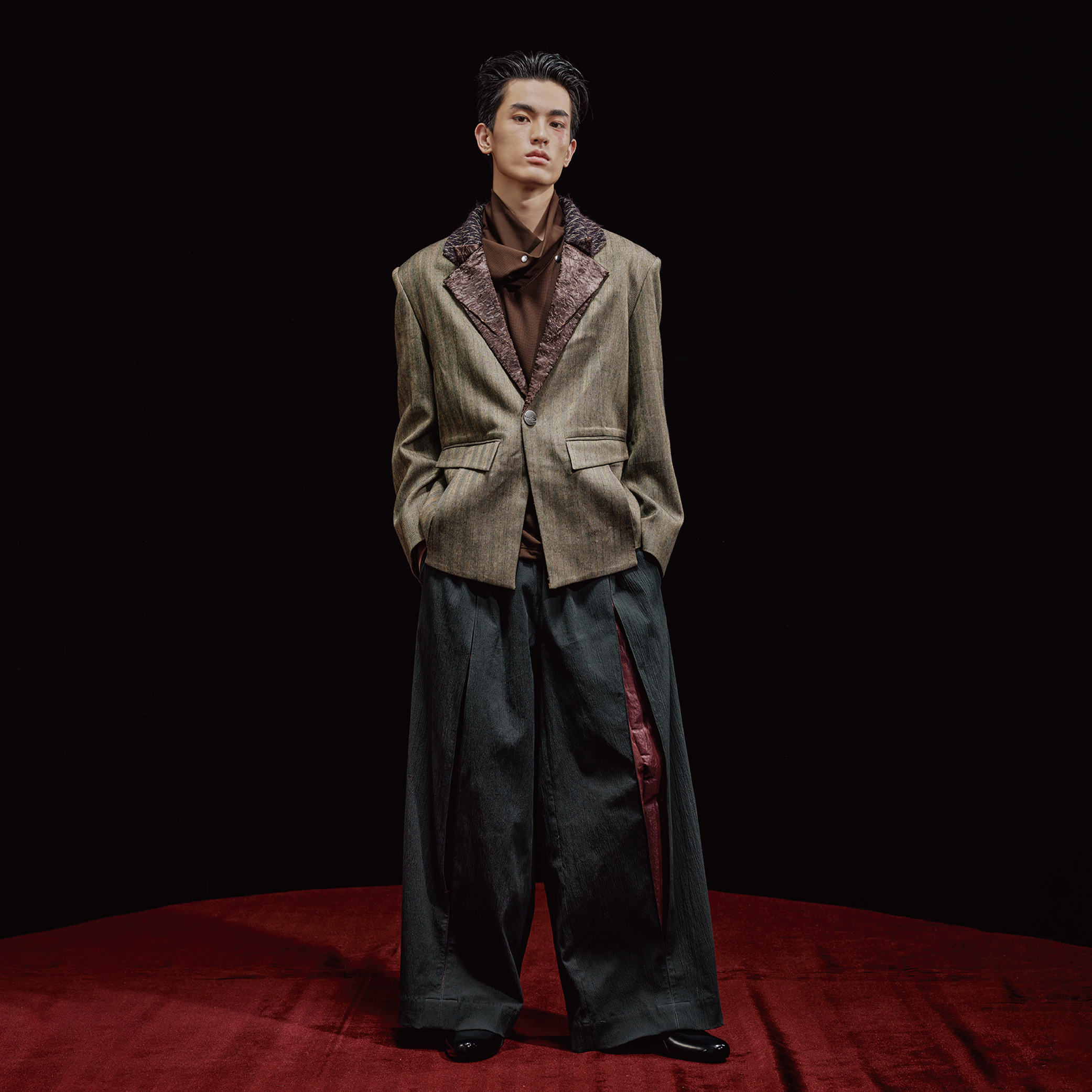 高定款*芸蚁〔凡人歌〕多色纱织肌理羊毛工匠感融合平驳领西装