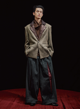 高定款*芸蚁〔凡人歌〕多色纱织肌理羊毛工匠感融合平驳领西装