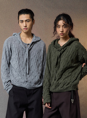 芸蚁〔乌兰巴托〕膨体羊毛阳离子纤维混纺亲肤绒感结构毛衣