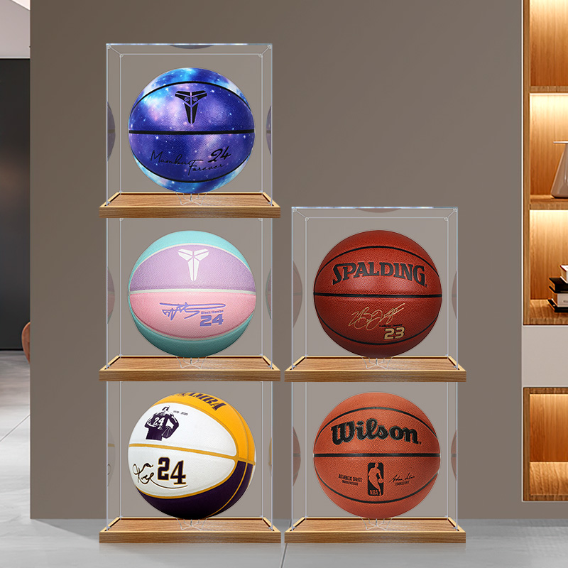 亚克力防尘罩签名足球篮球排球收纳展示盒234567号标准球高清透明