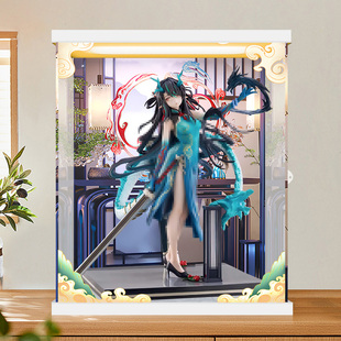 适用明日方舟 夕 染尘烟手办模型透明展示盒防尘罩玩具收藏收纳盒